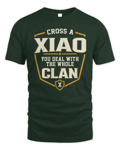 XIAO NT1-K008 Cross A/An NAME, You Deal With the Whole Clan | Personalized Vintage T-Shirt - Unisex Standard T-Shirt - Forest Green