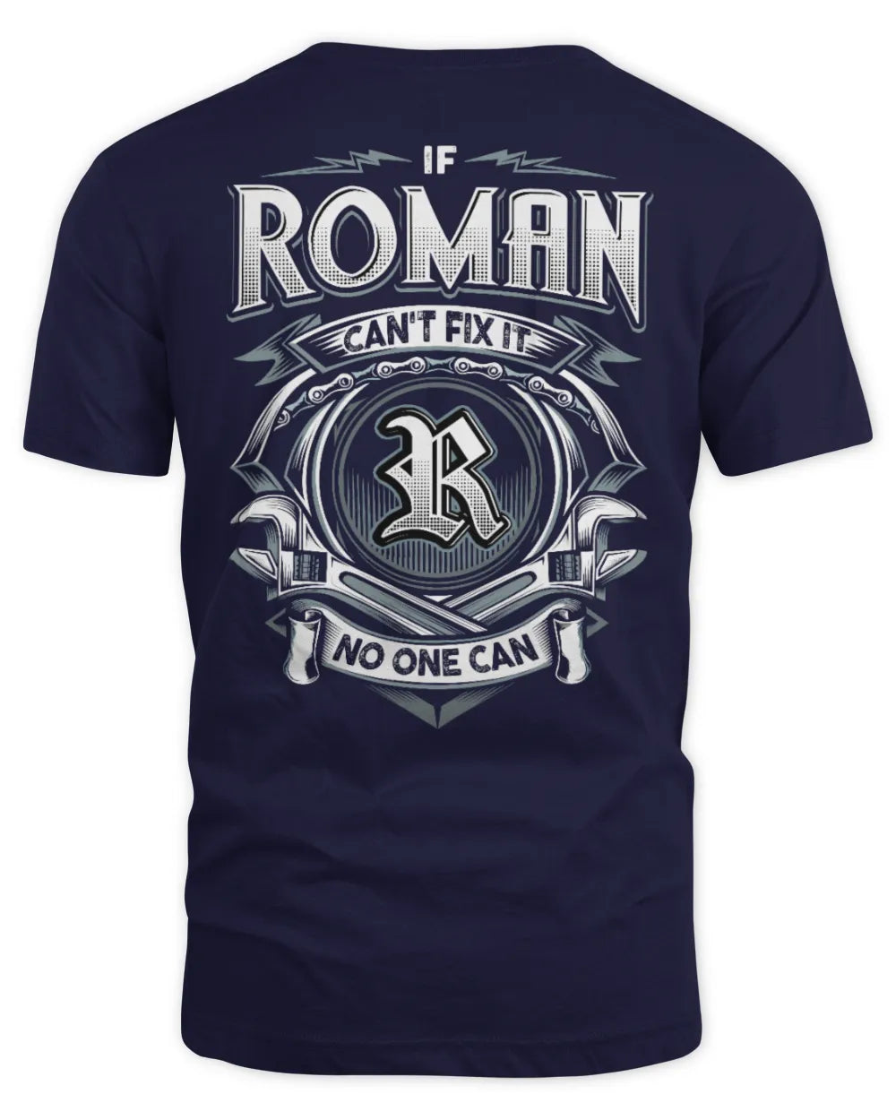 ROMAN AP81-K4-626 - Personalized Ahmed Quote Apparel “If Ahmed Can't Fix It, No One Can” - Unisex Standard T-Shirt - Navy