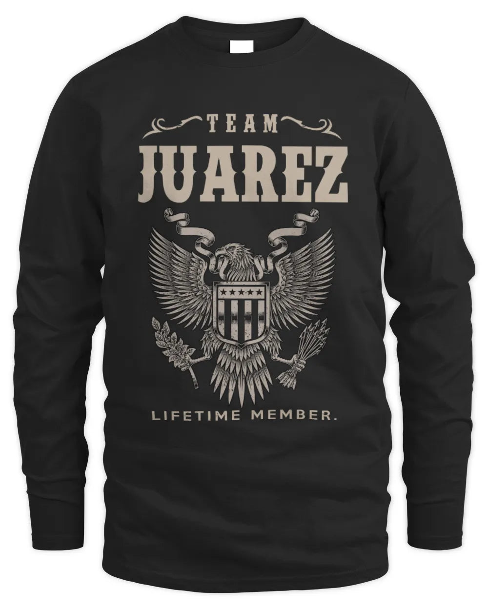 JUAREZ TP06-K82 – Personalized Classic Style Apparel “Team NAME Lifetime Member” - Men's Long Sleeved T-Shirt - Black