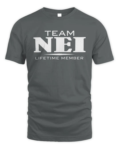 NEI BL62-K4-128 - Personalized “Team NAME Lifetime Member” - Unisex Standard T-Shirt - Charcoal