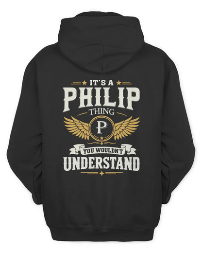 PHILIP KT06-M008 It’s a [NAME] Thing – You Wouldn’t Understand | Personalized Vintage T-Shirt - Unisex Hoodie - Black