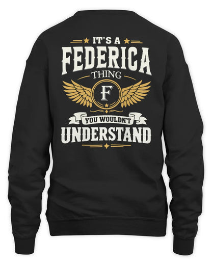 FEDERICA KT06-M008 It’s a [NAME] Thing – You Wouldn’t Understand | Personalized Vintage T-Shirt - Unisex Sweatshirt - Black