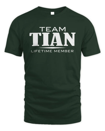 TIAN BL62-K4-128 - Personalized “Team NAME Lifetime Member” - Unisex Standard T-Shirt - Forest Green