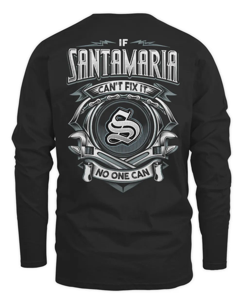 SANTAMARIA AP81-K4-626 - Personalized Ahmed Quote Apparel “If Ahmed Can't Fix It, No One Can” - Men's Long Sleeved T-Shirt - Black
