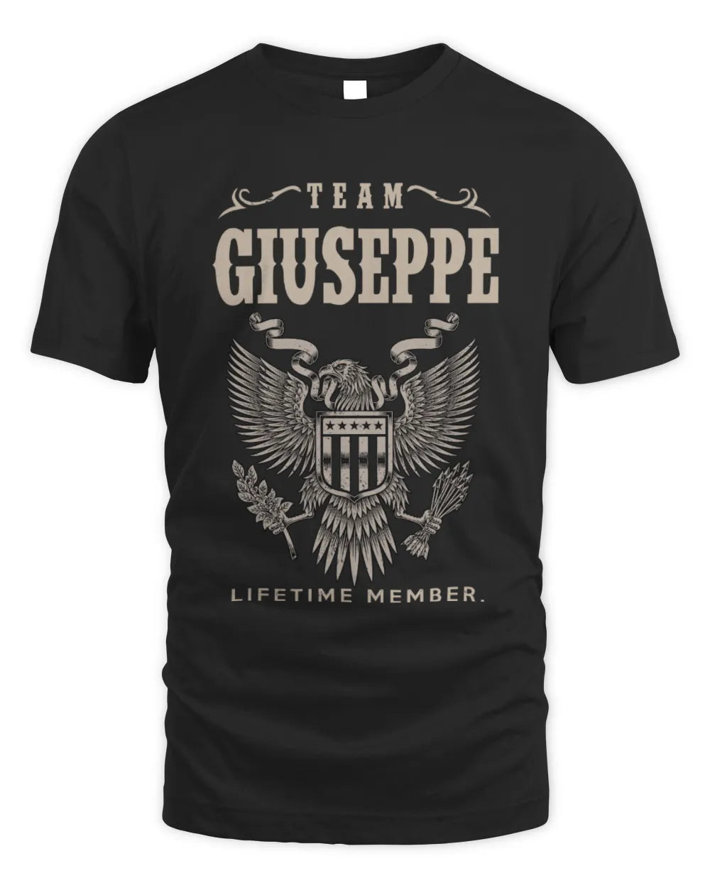 GIUSEPPE TP06-K82 – Personalized Classic Style Apparel “Team NAME Lifetime Member” - Unisex Standard T-Shirt - Black