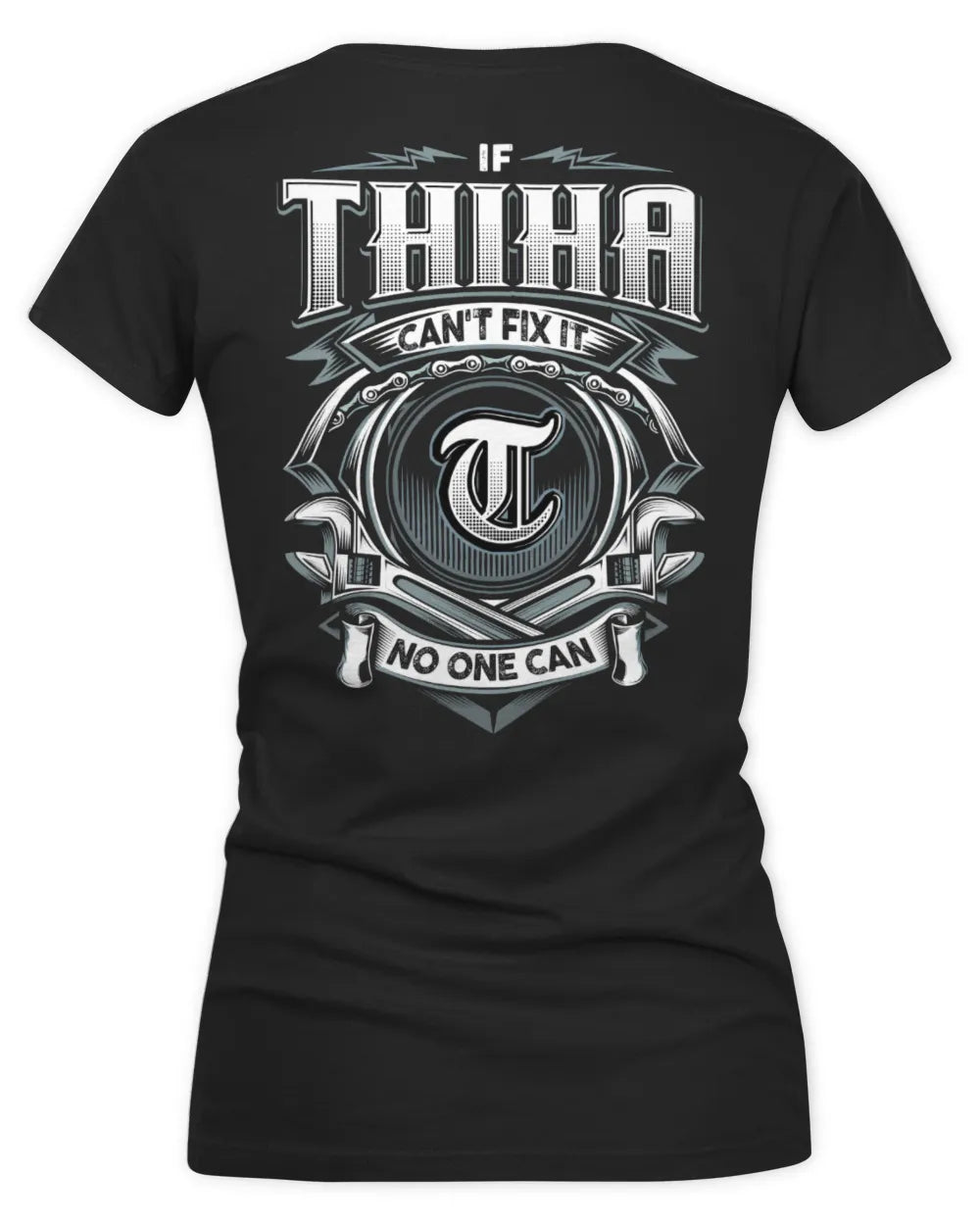 THIHA AP81-K4-626 - Personalized Ahmed Quote Apparel “If Ahmed Can't Fix It, No One Can” - Women's V-Neck T-Shirt - Black