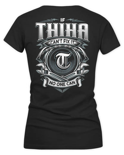 THIHA AP81-K4-626 - Personalized Ahmed Quote Apparel “If Ahmed Can't Fix It, No One Can” - Women's V-Neck T-Shirt - Black