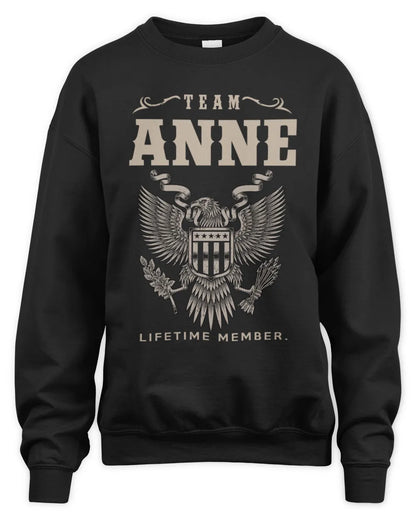 ANNE TP06-K82 – Personalized Classic Style Apparel “Team NAME Lifetime Member” - Unisex Sweatshirt - Black