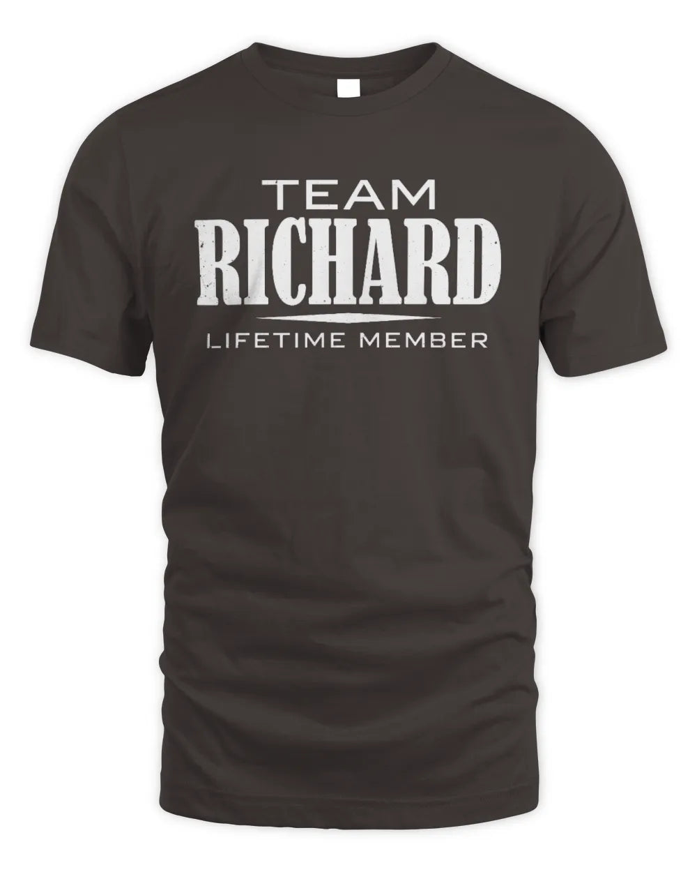RICHARD BL62-K4-128 - Personalized “Team NAME Lifetime Member” - Unisex Standard T-Shirt - Dark Chocolate