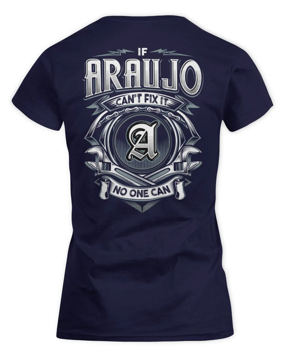 ARAUJO AP81-K4-626 - Personalized Ahmed Quote Apparel “If Ahmed Can't Fix It, No One Can” - Women's Standard T-Shirt - Navy