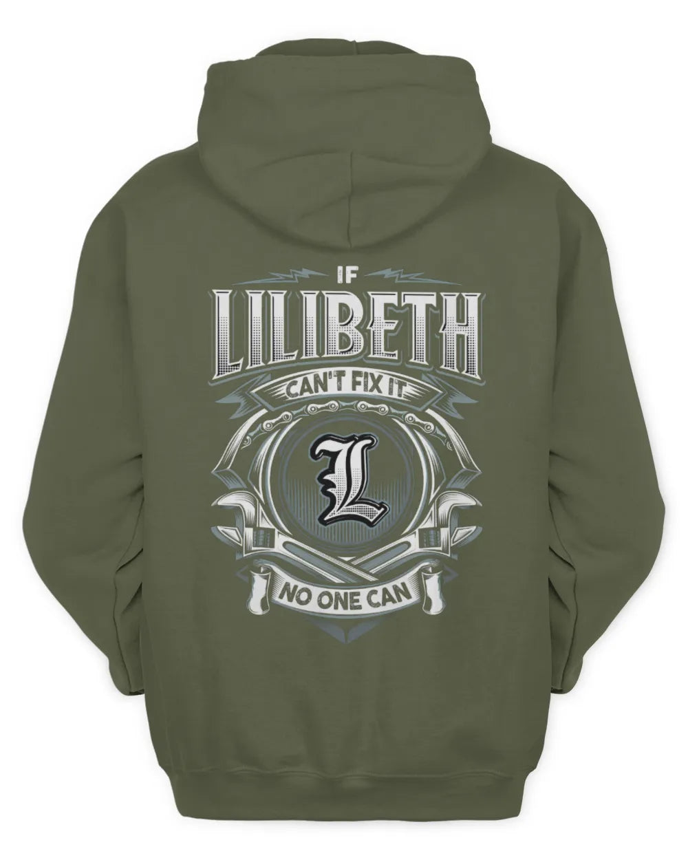 LILIBETH AP81-K4-626 - Personalized Ahmed Quote Apparel “If Ahmed Can't Fix It, No One Can” - Unisex Hoodie - Military Green