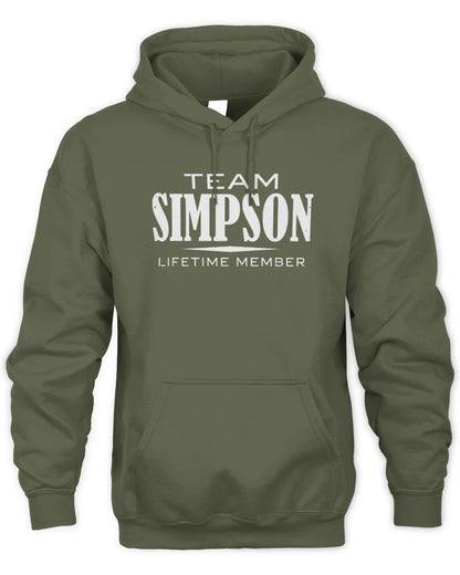 SIMPSON BL62-K4-128 - Personalized “Team NAME Lifetime Member” - Unisex Hoodie - Military Green