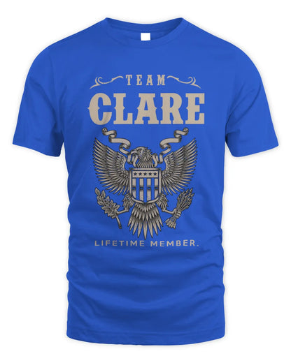 CLARE TP06-K82 – Personalized Classic Style Apparel “Team NAME Lifetime Member” - Unisex Standard T-Shirt - Royal