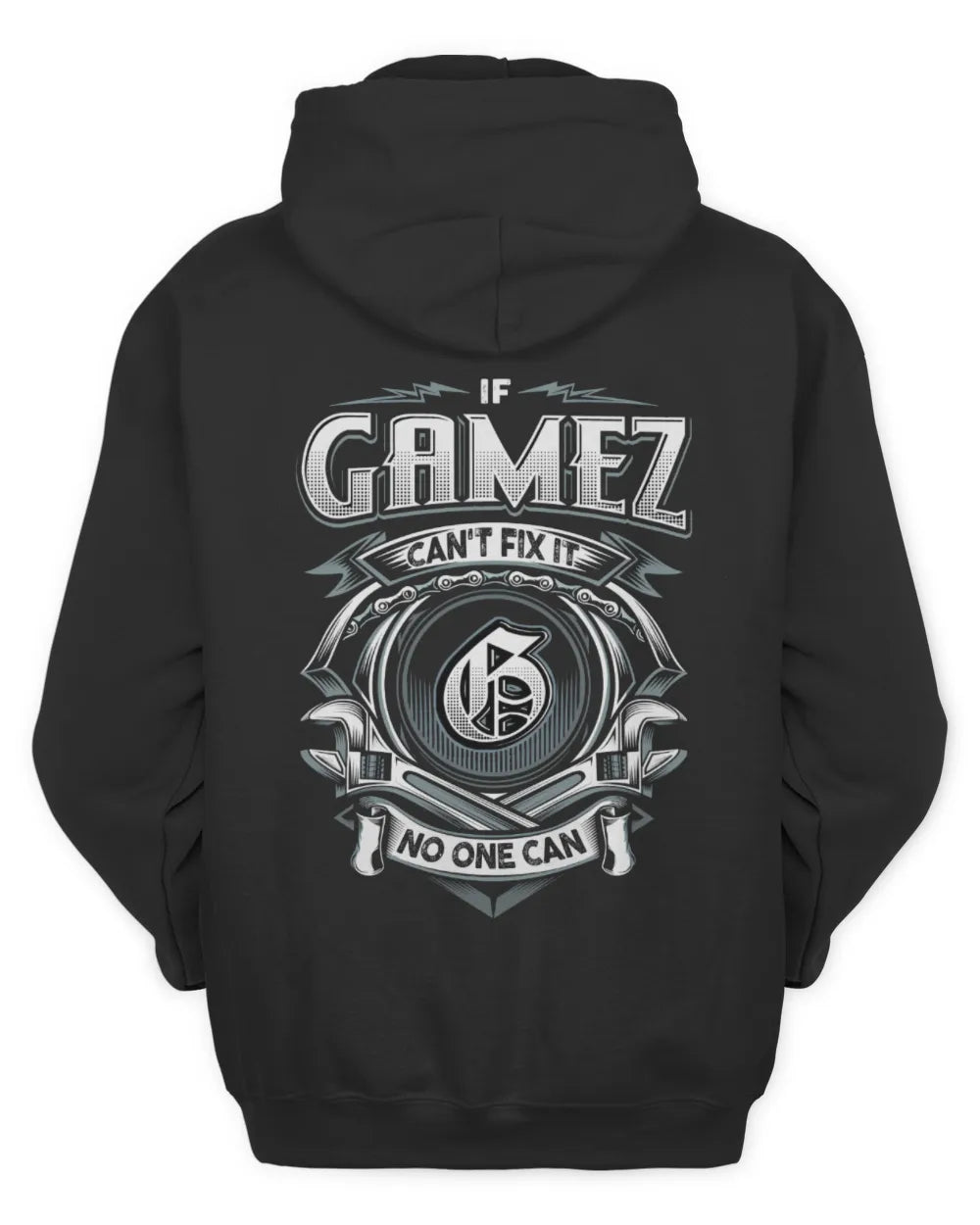 GAMEZ AP81-K4-626 - Personalized Ahmed Quote Apparel “If Ahmed Can't Fix It, No One Can” - Unisex Hoodie - Black