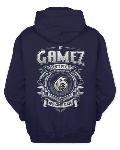 GAMEZ AP81-K4-626 - Personalized Ahmed Quote Apparel “If Ahmed Can't Fix It, No One Can” - Unisex Hoodie - Navy