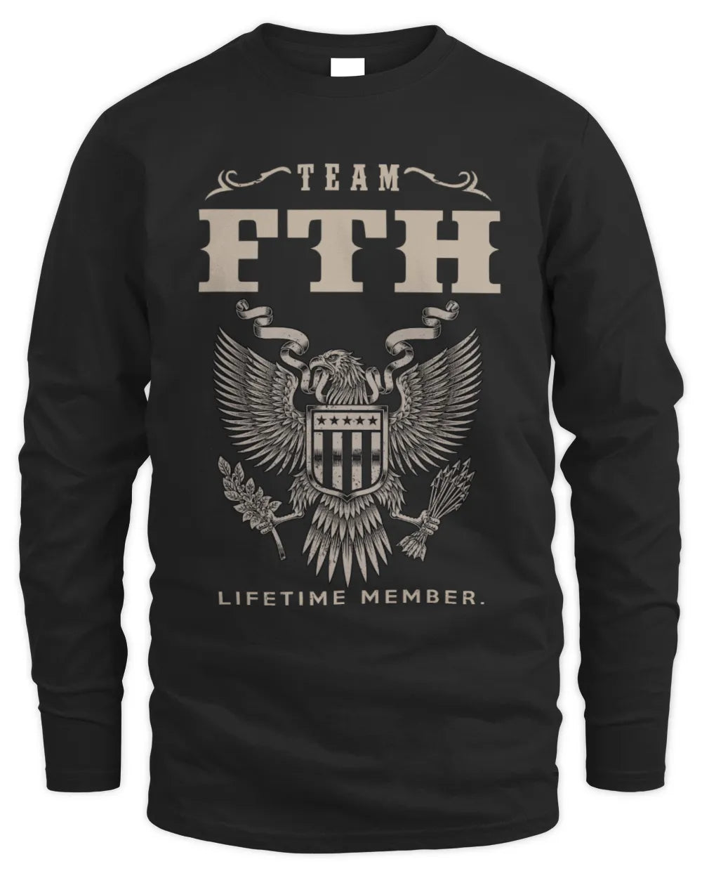 FTH TP06-K82 – Personalized Classic Style Apparel “Team NAME Lifetime Member” - Men's Long Sleeved T-Shirt - Black