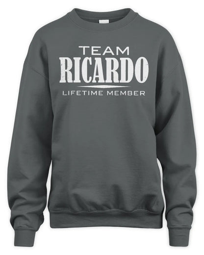 RICARDO BL62-K4-128 - Personalized “Team NAME Lifetime Member” - Unisex Sweatshirt - Charcoal