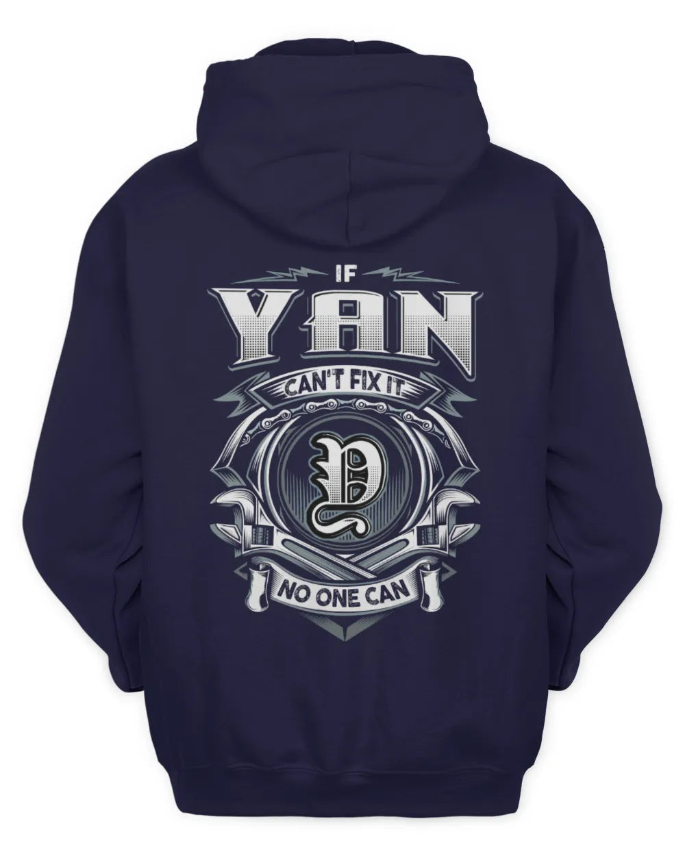 YAN AP81-K4-626 - Personalized Ahmed Quote Apparel “If Ahmed Can't Fix It, No One Can” - Unisex Hoodie - Navy