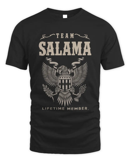 SALAMA TP06-K82 – Personalized Classic Style Apparel “Team NAME Lifetime Member” - Unisex Standard T-Shirt - Black