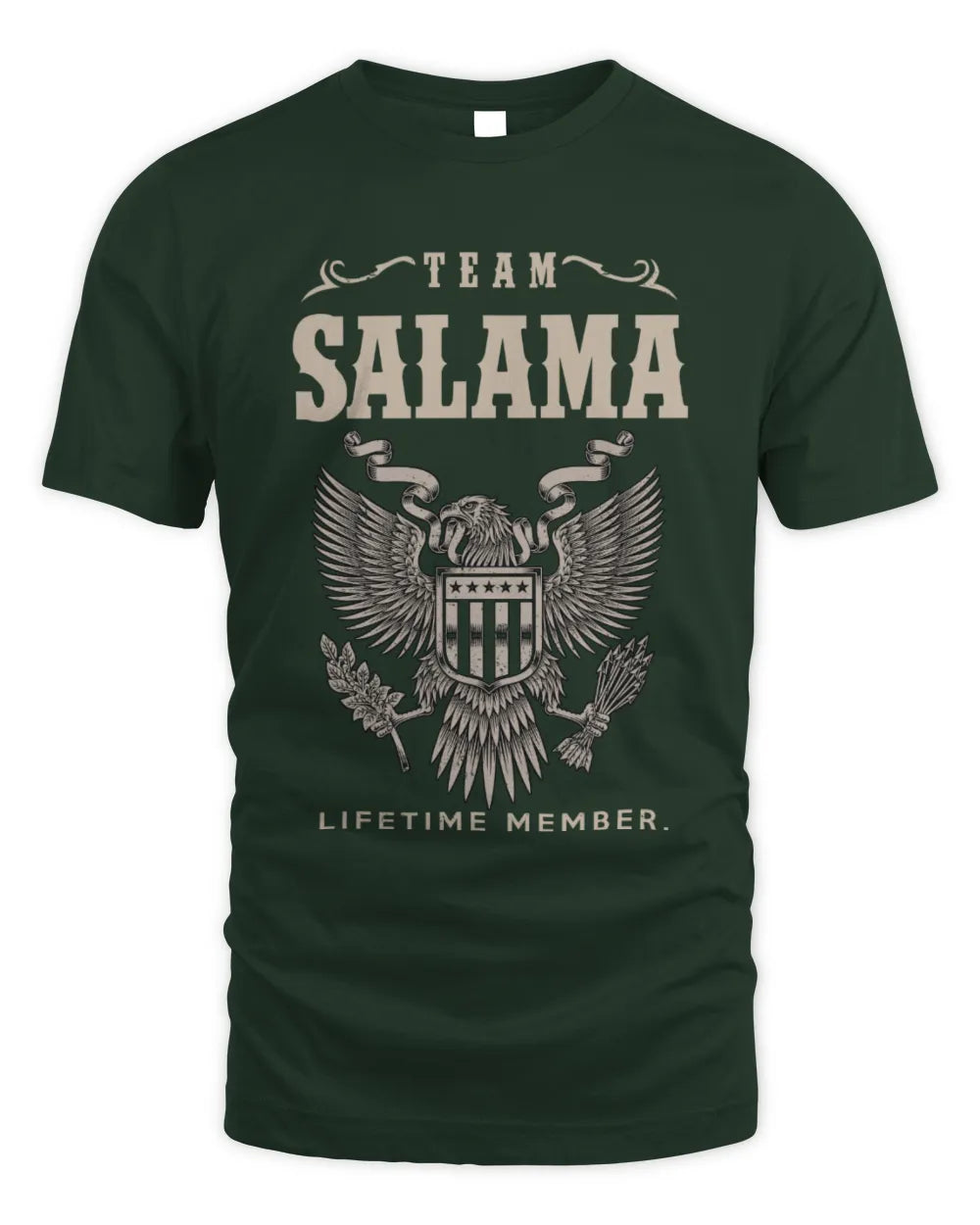 SALAMA TP06-K82 – Personalized Classic Style Apparel “Team NAME Lifetime Member” - Unisex Standard T-Shirt - Forest Green