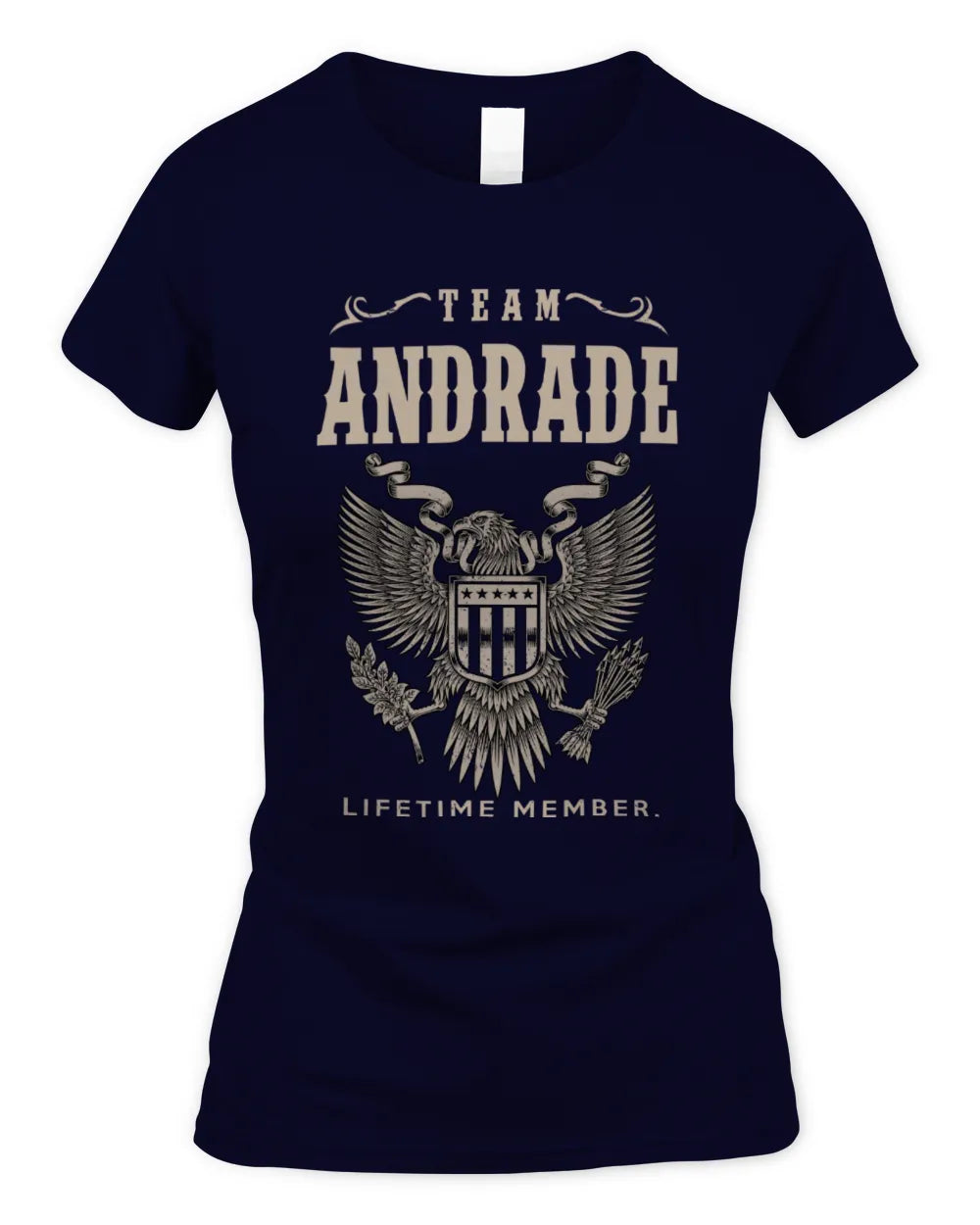 ANDRADE TP06-K82 – Personalized Classic Style Apparel “Team NAME Lifetime Member” - Women's Standard T-Shirt - Navy
