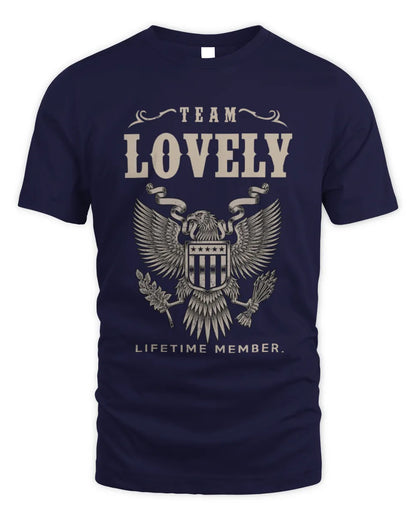 LOVELY TP06-K82 – Personalized Classic Style Apparel “Team NAME Lifetime Member” - Unisex Standard T-Shirt - Navy