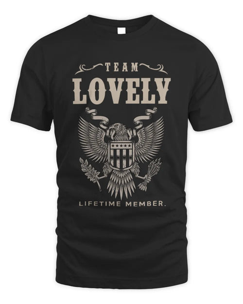 LOVELY TP06-K82 – Personalized Classic Style Apparel “Team NAME Lifetime Member” - Unisex Standard T-Shirt - Black