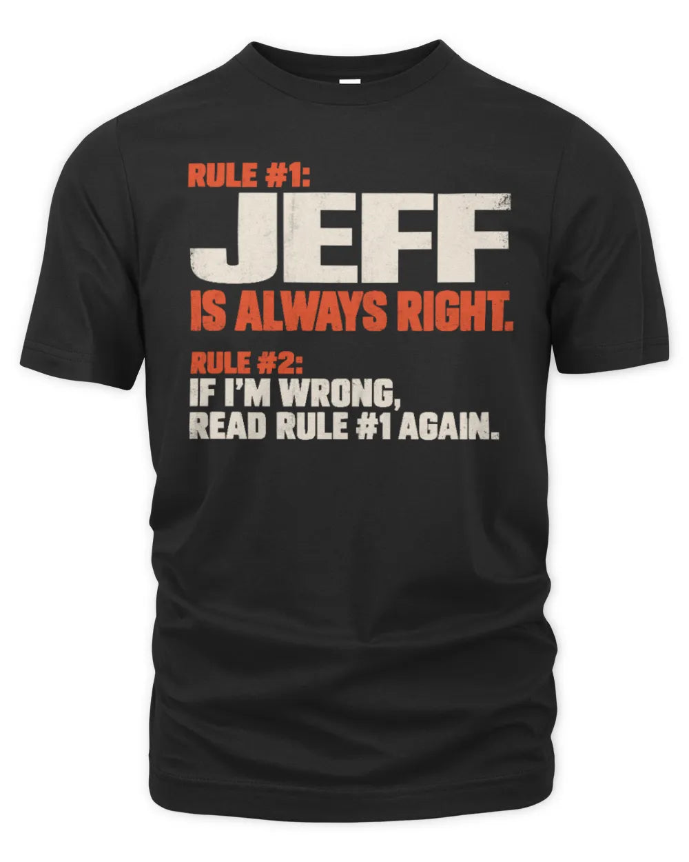 JEFF NP1-H006 - Always Right Personalized Name T-Shirt – Funny Custom Name Shirt - Unisex Standard T-Shirt - Black