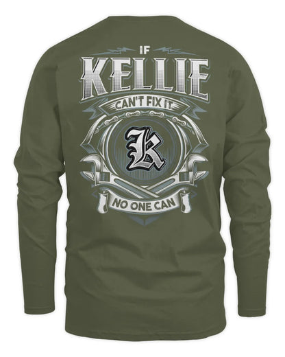 KELLIE AP81-K4-626 - Personalized Ahmed Quote Apparel “If Ahmed Can't Fix It, No One Can” - Men's Long Sleeved T-Shirt - Military Green