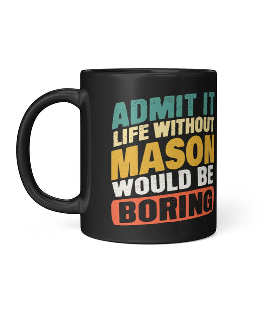 MASON CP01-H4 Personalized Black Mug – Custom Name Coffee Cup