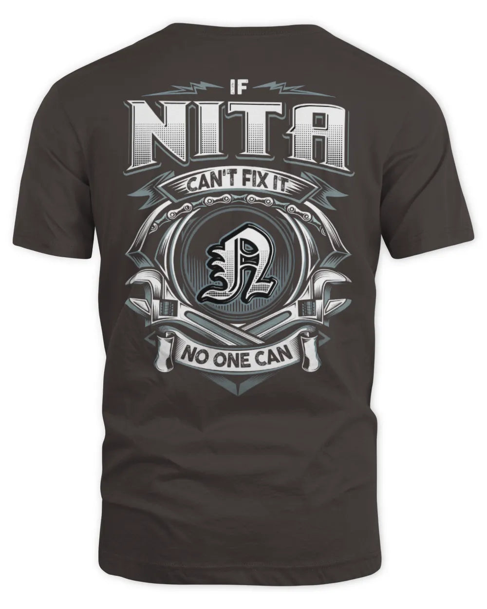 NITA AP81-K4-626 - Personalized Ahmed Quote Apparel “If Ahmed Can't Fix It, No One Can” - Unisex Standard T-Shirt - Dark Chocolate