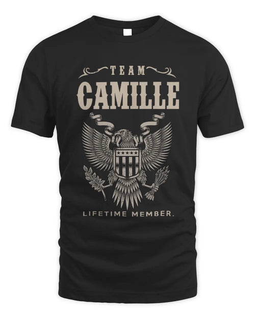 CAMILLE TP06-K82 – Personalized Classic Style Apparel “Team NAME Lifetime Member” - Unisex Standard T-Shirt - Black