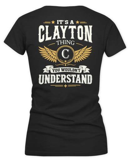 CLAYTON KT06-M008 It’s a [NAME] Thing – You Wouldn’t Understand | Personalized Vintage T-Shirt - Women's V-Neck T-Shirt - Black