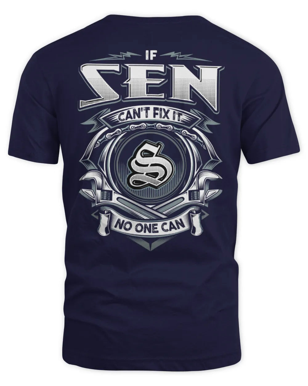 SEN AP81-K4-626 - Personalized Ahmed Quote Apparel “If Ahmed Can't Fix It, No One Can” - Unisex Standard T-Shirt - Navy