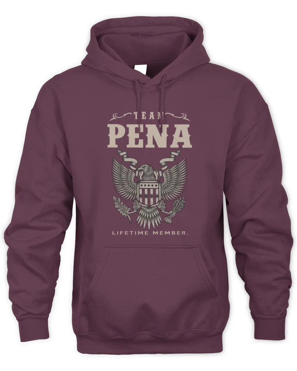 PENA TP06-K82 – Personalized Classic Style Apparel “Team NAME Lifetime Member” - Unisex Hoodie - Maroon