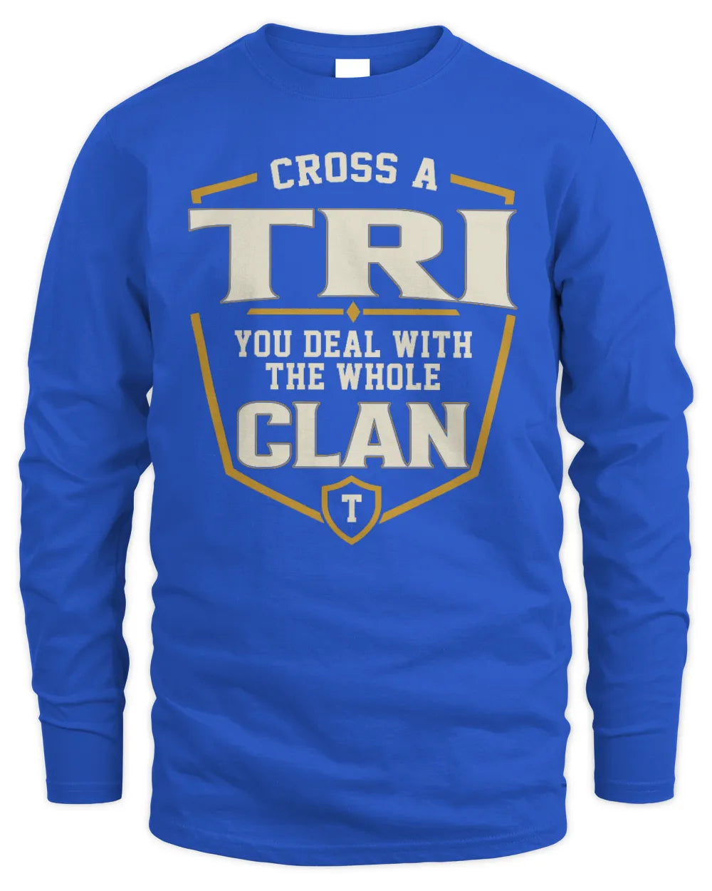 TRI NT1-K008 Cross A/An NAME, You Deal With the Whole Clan | Personalized Vintage T-Shirt - Men's Long Sleeved T-Shirt - Royal