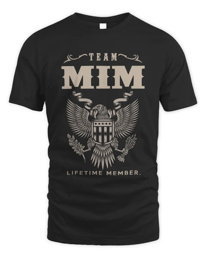 MIM TP06-K82 – Personalized Classic Style Apparel “Team NAME Lifetime Member” - Unisex Standard T-Shirt - Black