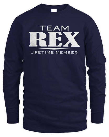 REX BL62-K4-128 - Personalized “Team NAME Lifetime Member” - Men's Long Sleeved T-Shirt - Navy