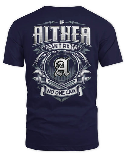 ALTHEA AP81-K4-626 - Personalized Ahmed Quote Apparel “If Ahmed Can't Fix It, No One Can” - Unisex Standard T-Shirt - Navy