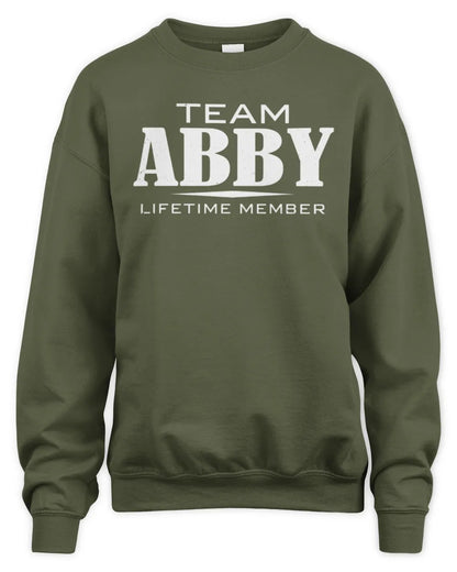 ABBY BL62-K4-128 - Personalized “Team NAME Lifetime Member” - Unisex Sweatshirt - Military Green