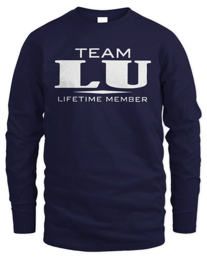 LU BL62-K4-128 - Personalized “Team NAME Lifetime Member” - Men's Long Sleeved T-Shirt - Navy