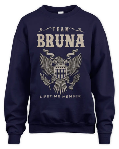 BRUNA TP06-K82 – Personalized Classic Style Apparel “Team NAME Lifetime Member” - Unisex Sweatshirt - Navy