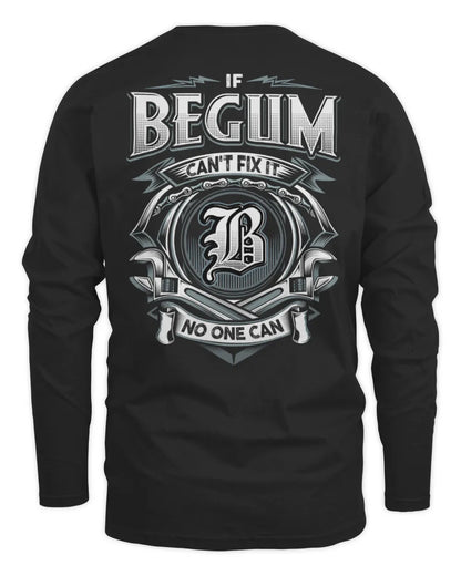 BEGUM AP81-K4-626 - Personalized Ahmed Quote Apparel “If Ahmed Can't Fix It, No One Can” - Men's Long Sleeved T-Shirt - Black