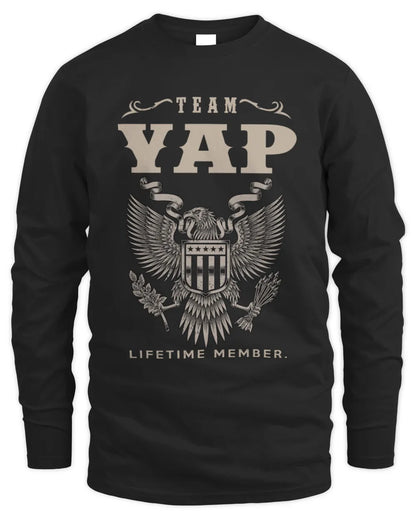 YAP TP06-K82 – Personalized Classic Style Apparel “Team NAME Lifetime Member” - Men's Long Sleeved T-Shirt - Black