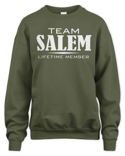 SALEM BL62-K4-128 - Personalized “Team NAME Lifetime Member” - Unisex Sweatshirt - Military Green