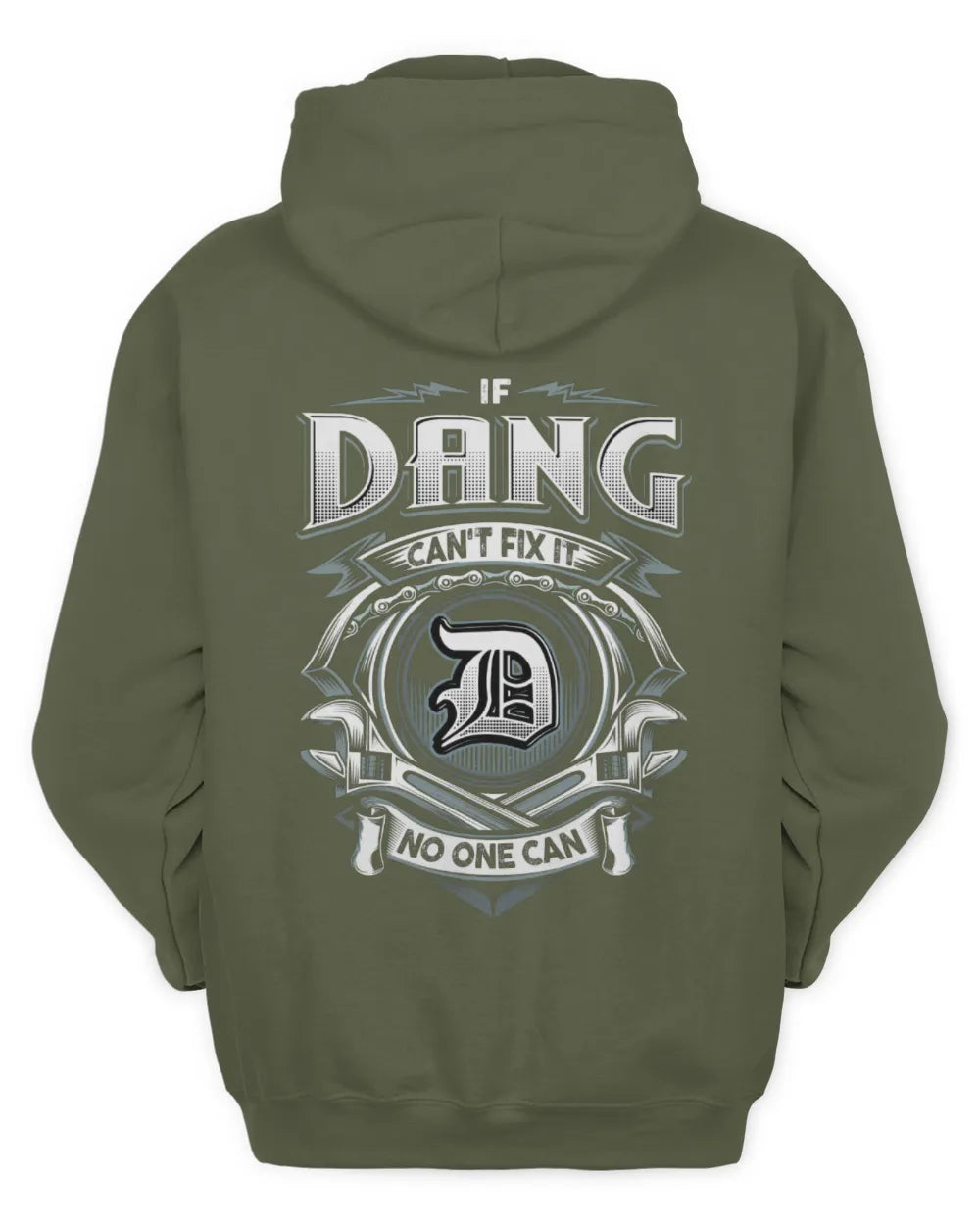 DANG AP81-K4-626 - Personalized Ahmed Quote Apparel “If Ahmed Can't Fix It, No One Can” - Unisex Hoodie - Military Green