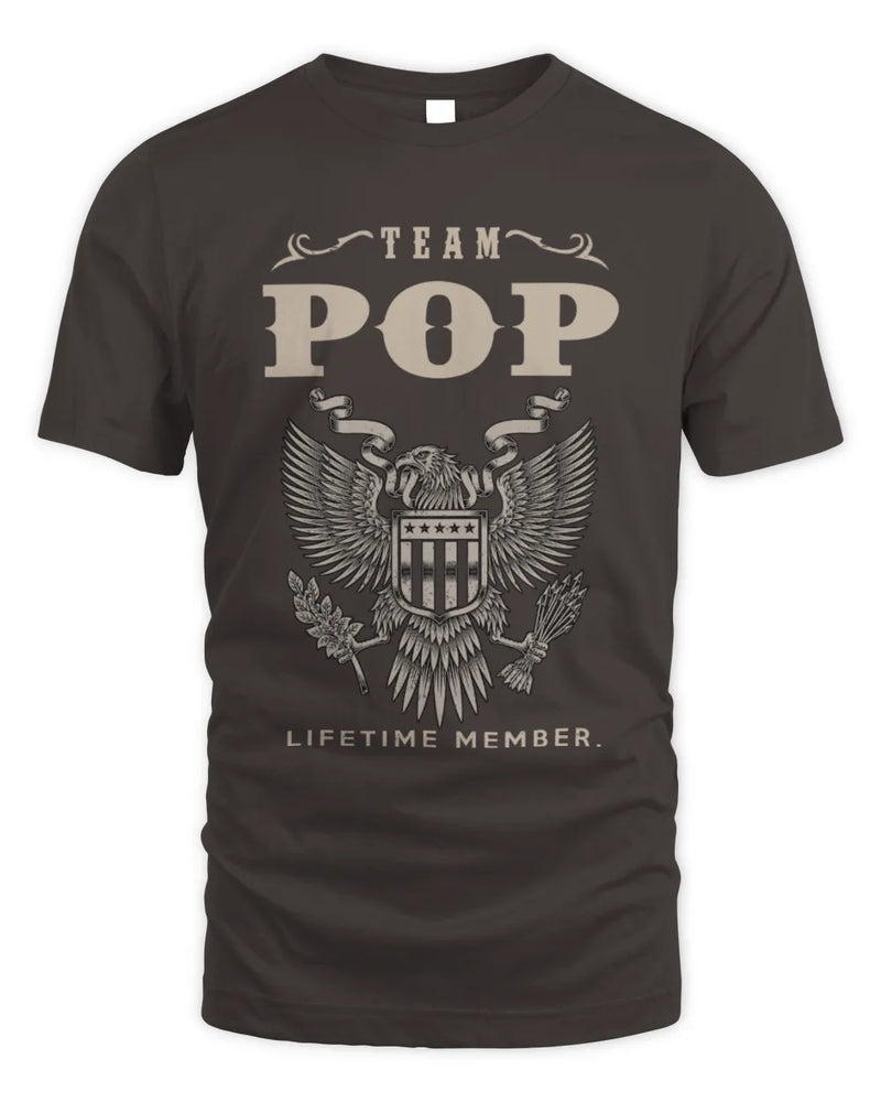 POP TP06-K82 – Personalized Classic Style Apparel “Team NAME Lifetime Member” - Unisex Standard T-Shirt - Dark Chocolate