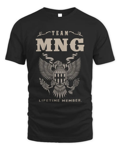 MNG TP06-K82 – Personalized Classic Style Apparel “Team NAME Lifetime Member” - Unisex Standard T-Shirt - Black