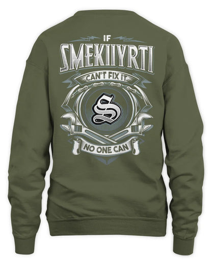 SMEKIIYRTI AP81-K4-626 - Personalized Ahmed Quote Apparel “If Ahmed Can't Fix It, No One Can” - Unisex Sweatshirt - Military Green