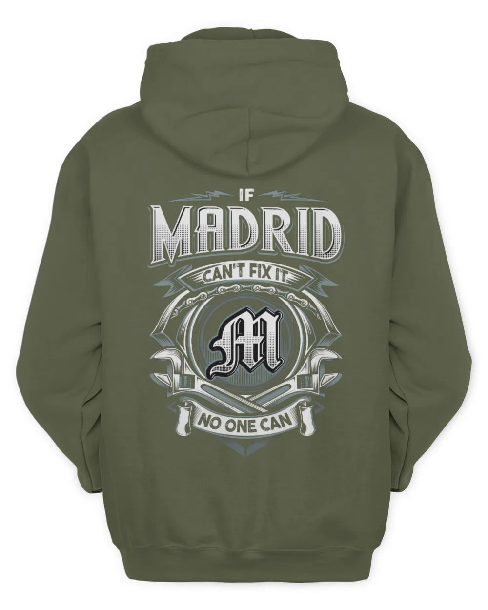MADRID AP81-K4-626 - Personalized Ahmed Quote Apparel “If Ahmed Can't Fix It, No One Can” - Unisex Hoodie - Military Green